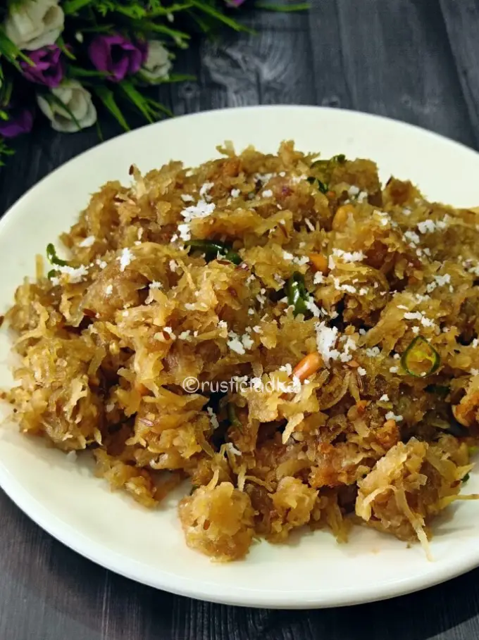 2 ratalyacha kees shakkarkand upma sweet potato stir-fry navratri vrat recipe upvas vegetarian easy quick simple lunch dinner breakfast snacks rustic tadka viral recipe traditional maharashtrian