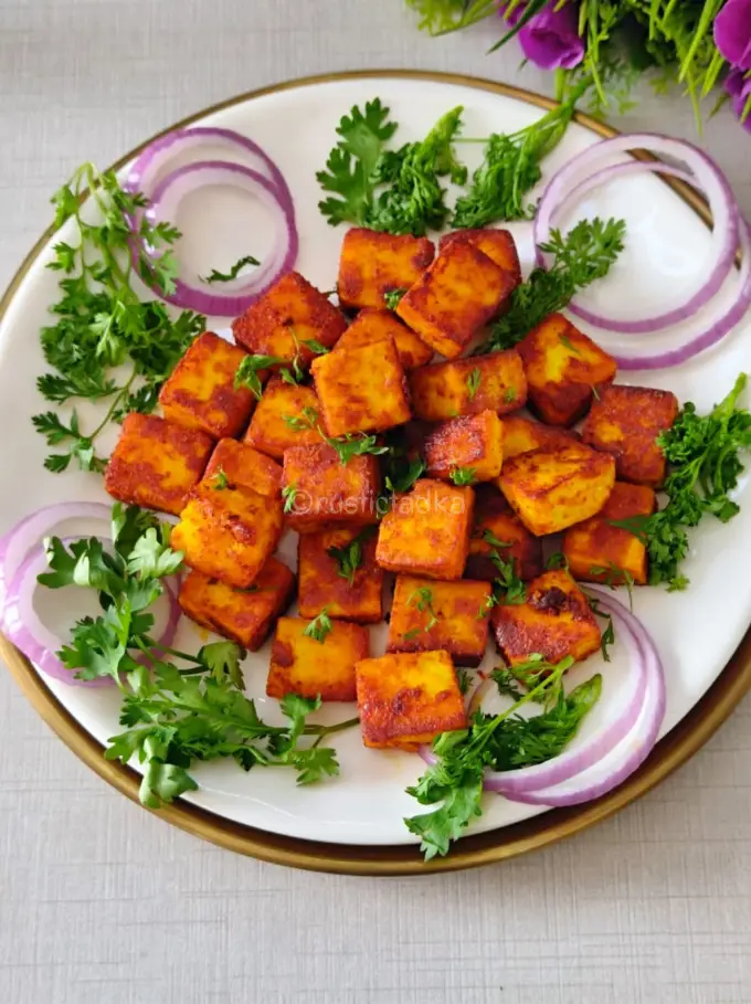 Masala Paneer Tawa Fry (Spicy Paneer Bites)