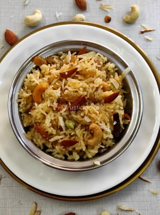 Narali Bhat | Sweet Coconut Rice | Traditional Maharashtrian Narali Bhaat
