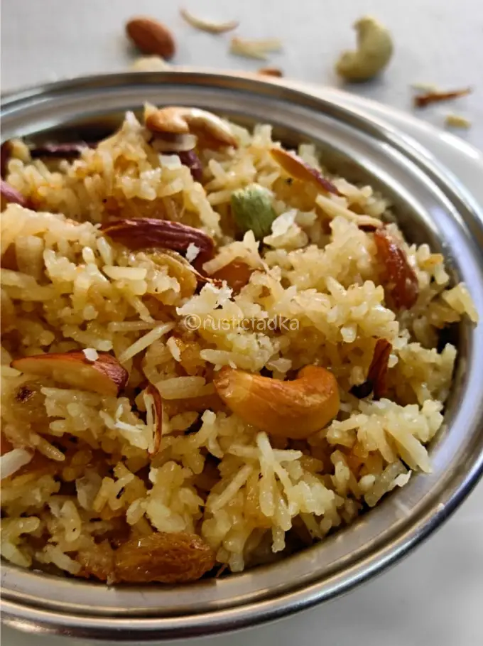 Narali Bhat | Sweet Coconut Rice | Traditional Maharashtrian Narali Bhaat